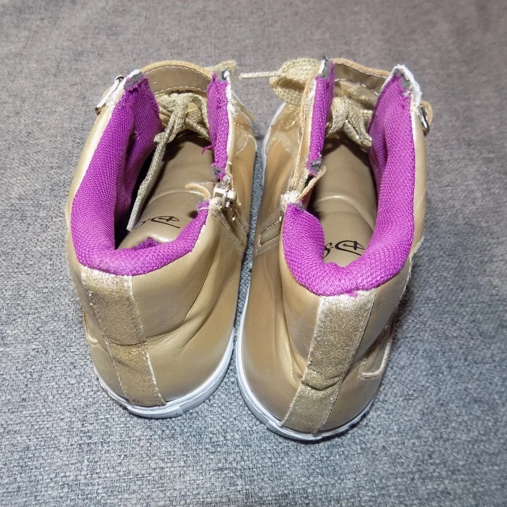 Disney D-Signed Sneakers Kids Size 5 Gold Good Royalty Rules Glitter High Top